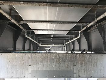 Low angle view of abandoned ceiling