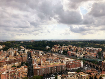 High angle view of townscape against sky