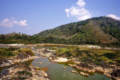Scenery along the mekong river border thailand - lao people's democratic republic