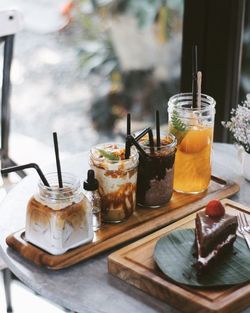 Close-up of drink in glass on table