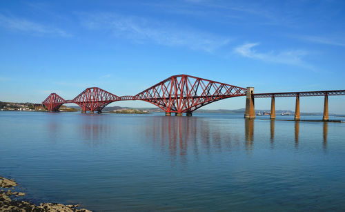 View of bridge against blue sky