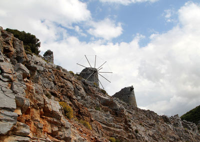 Low angle view of mountain against sky