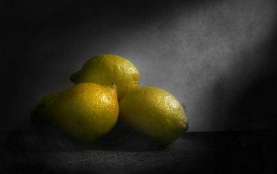 Close-up of fruit against white background