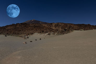 Scenic view of desert against clear sky