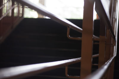 Close-up view of railing