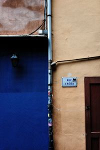 High angle view of closed door