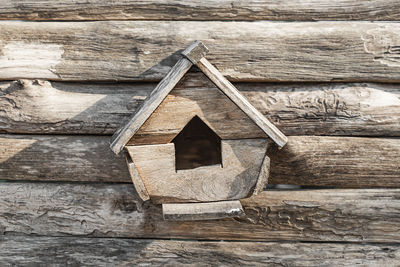 Close-up of wooden hut