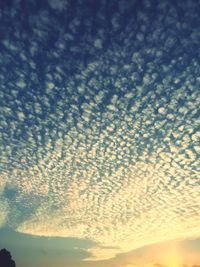 Low angle view of sky at sunset