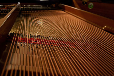 High angle view of piano keys