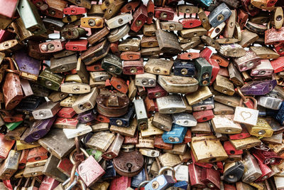 Full frame shot of love locks