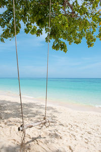 Scenic view of beach against sky klabi thailand