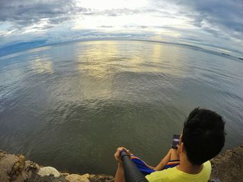 Scenic view of sea against sky