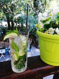 Close-up of drink on table