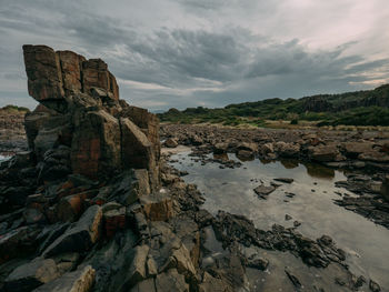 Scenic view of water against sky