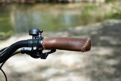 Close-up of faucet on bicycle