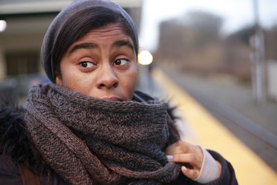 Portrait of mid adult women in winter 