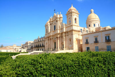 View of historic building against blue sky