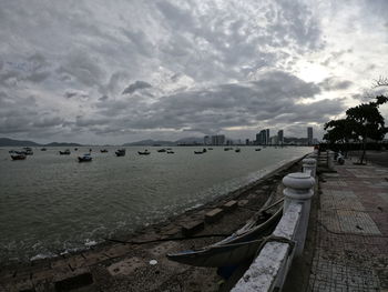 Panoramic view of beach against sky