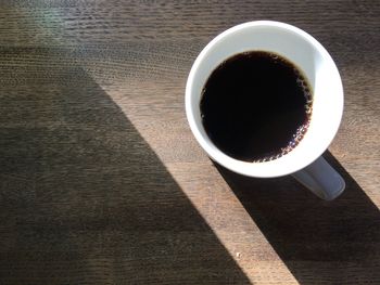 Coffee cup on table