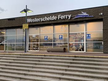 Information sign on railroad station platform