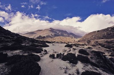 Scenic view of mountains against sky