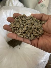 High angle view of person preparing food