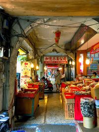 View of market in city