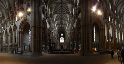 Interior of illuminated building