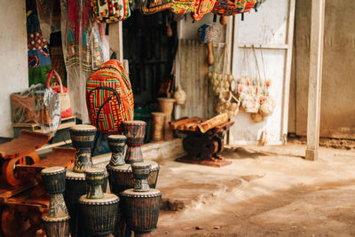 Clothes for sale at market stall