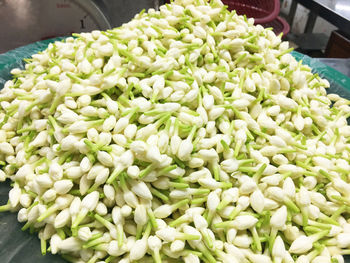 High angle view of chopped vegetables for sale at market stall