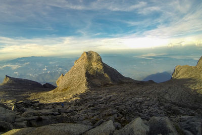 Scenic view of landscape against cloudy sky