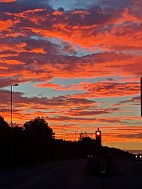 Silhouette of landscape at sunset