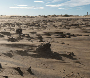 Scenic view of desert against sky