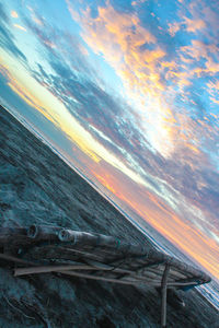 Scenic view of sea against dramatic sky