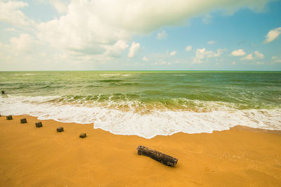 Scenic view of beach against sky