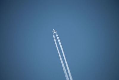 Low angle view of clear blue sky