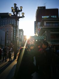 People on street in city