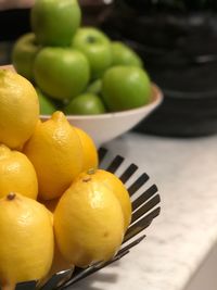 High angle view of fruits in bowl