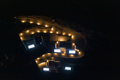 Illuminated street light at night