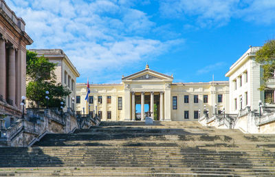 Low angle view of buildings against sky