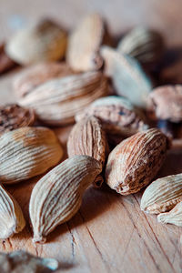 Close-up of onions on table