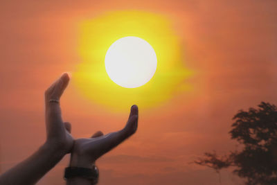 Low angle view of sky at sunset