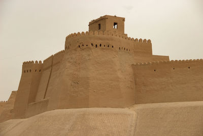 Low angle view of fort against sky