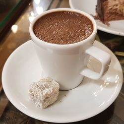 Close-up of coffee on table