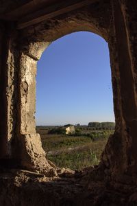 Landscape against clear blue sky