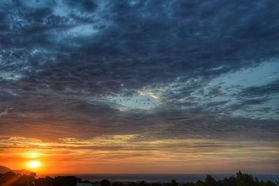 Scenic view of dramatic sky during sunset