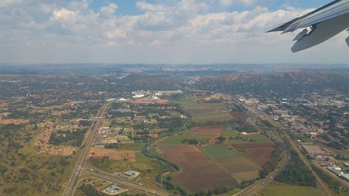 Aerial view of landscape against sky