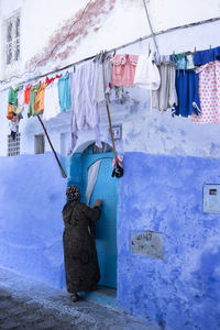 Clothes drying on clothesline