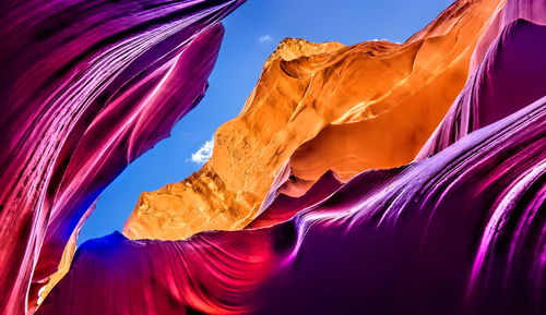 Low angle view of rock formations