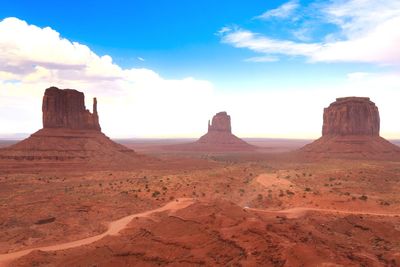 Scenic view of rock formations against sky